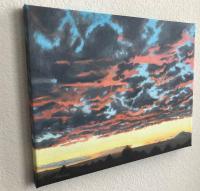 Landscape Oil Paintings - Albuqueruque West Mesa Sunset - Oil Paint